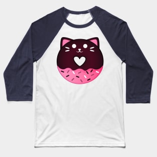 Chocolate Cat Donut Baseball T-Shirt